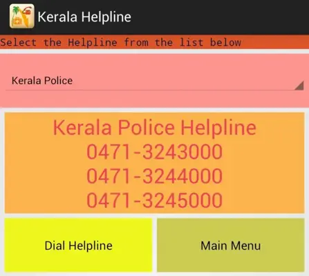 Kerala Helpline android App screenshot 0